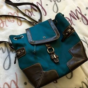 TEAL Etienne Aigner Designer Double Strap Bag